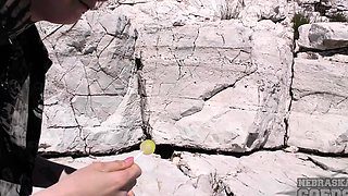 Public Beach Lesbian Oral Sex with Tattooed Babes