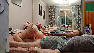 Gentle Blowjob and Hot Cum in Neighbor's Mouth