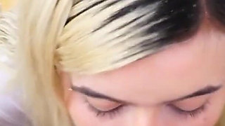 18 year old amateur teen Ivonna Winter no hands cum swallow blowjbo