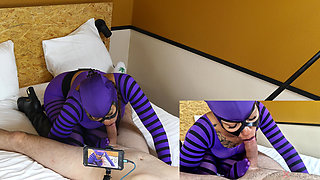 Julia Kate Purple and Black Nylon Fuck