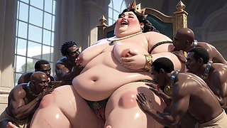Massive BBW Mistress Full Body Worship - Slaves Lick Her to Ecstasy