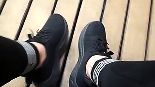 Flexible foot fetish masturbating with feet and hands