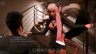 The Seven Realms 64 - Gina Rides Atlas Then Creampie & Kagome Blowjob