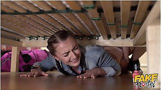 Michael Fly, Katy Rose And Cherry Kiss In Stuck Under A Bed - A Classic! Ass Up Face Down And Fucked From Behind