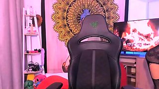 Amateur Teen School Girl in Stockings Playing with Toys 3