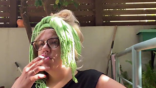 Morning Outdoor Smoking Ritual - BBW Brazilian MILF Goddess