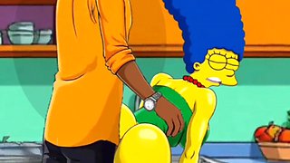 Animated cartoon, cheating housewife, marge simpson
