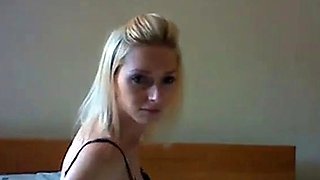 Skinny British Blonde Strips on Webcam
