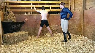 Sadistic Stables Sack Smashing Extreme Ballbusting and Cropping Punishment