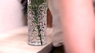 Extreme close up of Japanese teen masturbating