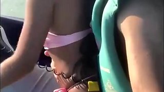 Spending time with ebony latina bitch on the speedboat real good