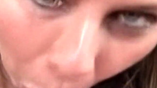 Blonde Teen Megan Secretly Gives Her Step Brother a Blowjob and Gets Covered in Cum