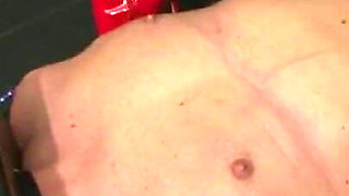 Humiliated chaining and penis squeezing