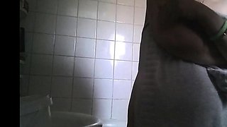 big boobed stepmom spied in the bathroom