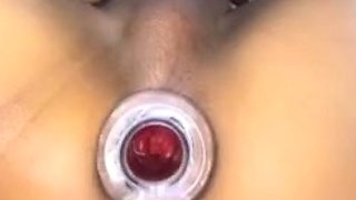 Raspberry Anal Gape And Rubber Toy Play