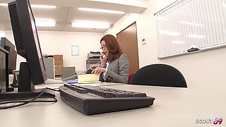 Uncensored Full Japan Porn with Skinny Secretary Japanese Teen who seduce to Suck Dick of old Boss in Office