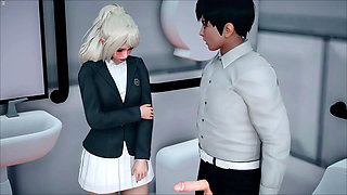 Japanese Petite 18 Plus School Stepsister Riding Hiro Cock In Toilet