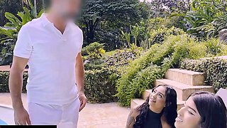 Latina stepdaughters fuck with stepdaddy