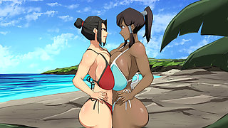 Ember Island - The Battle of Giant Tits between Korra and Azula