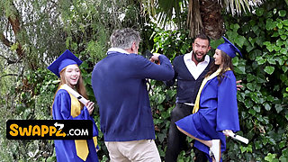 Graduating Virgins Maya Woulfe And Myra Moans Lose It To Each Other's Stepdads