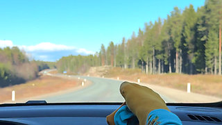 Feet on the dashboard