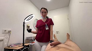 Laser on balls, cock in throat