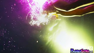 Young girl reveals her slit under the water