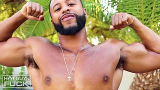 Blonde College Jock Travis's Hairy Hunk Showdown with Stunning River Lynn