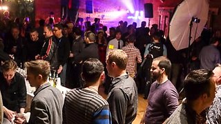 Bearded daddy strokes his cock by his truck outdoors.