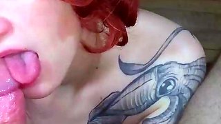 Redhead Latina Roommate Took Off Her Clothes, Sucked