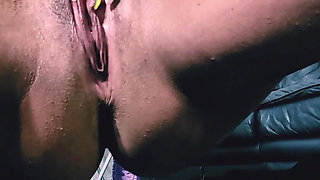 Ebony Dildo Ride Front and Back