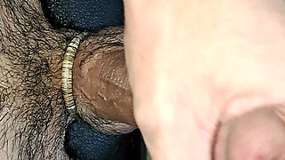 Close-up of massage and cumshot