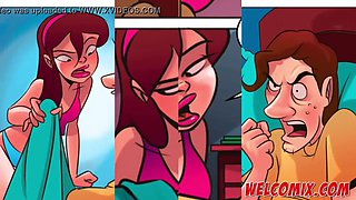 Spying behind the door - The Naughty Home Tittle 8