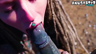 Outdoor Beach Pov Blowjob Sloppy By The Waves - Lily Lu