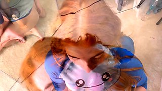 Cute Redhead Teen Fucked Doggystyle on the Hump Bus