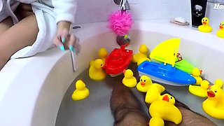 Your Step-Mom Reagan Gives You A BathTub HandJob - Reagan