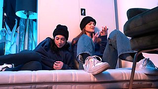 Lesbea Pussy licking and scissoring with lesbian Latina