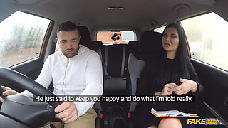 Fake Driving School - Big Tit Hot Brunette Jasmine Jae Flashes Max in a Car & Pulls Him for Doggystyle Sex