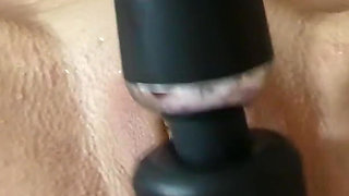 MILF Stella Masturbates with Magic Wand and Has an Extreme Squirting Orgasm