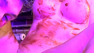 The Naughty Christmas Recipe Love and Chocolate - Gaël Fucks the Busty Blonde with the Little Angel in the Ass