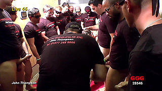 Bukkake Slut Gets Her Face Drenched by a Massive Crowd