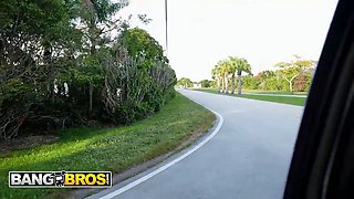 Bangbros - rei sky demonstrates her tits on the bus and gets nailed hard with her arse quivering from every thrust
