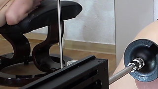 Squirting Dildo on My Fucking Machine and Lots of Lube