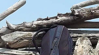 Dick Flash - I Pull Out My Cock in Front of a Teen Girl in the Outdoor Sauna and She Helps Me Cum - Risk of Getting Caught