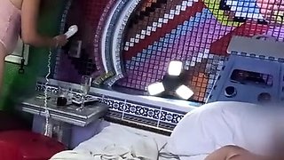 Public flashing in a hotel room - big ass Latina milf