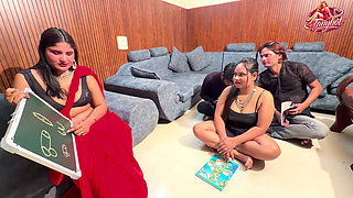 A teacher named Khushi taught the student how to have sex during the class.
