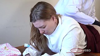 Anal Nurse Sarah Stern Spanks and Dominates Submissive Rosa in Kinky Lesbian BDSM Punishment