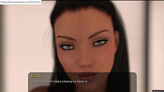 Summer with Mia getting a blowjob in a common restroom