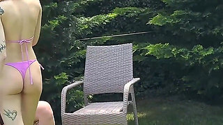 Backstage! Horny Cuckold Husband Films Tiny Sasha Paige Pissing in His Wife Oksana Katysheva's Mouth!