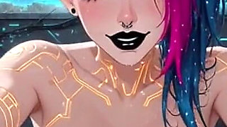 Cyberpunk Anime Women Boobs Shaking, Ai Animation